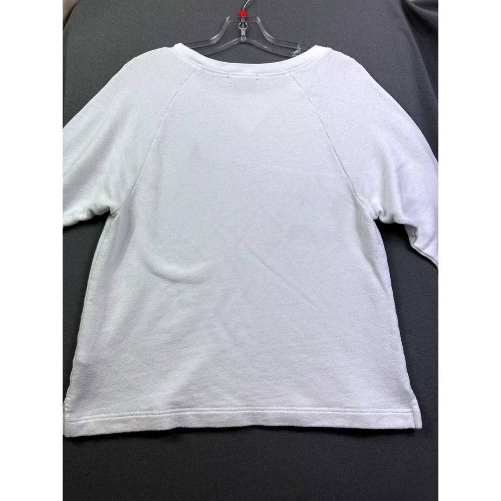 Ralph Lauren Kids White French Terry Sweatshirt Blue Pony Logo Size M